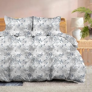 100 microfiber 1 piece duvet cover zipper closure soft amp breathable for comfortable sleep wrinkle free duvetquiltrazaicomforter cover- neutral nature - double