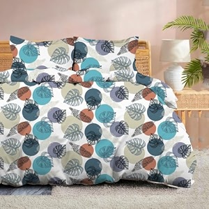 100 microfiber 1 piece duvet cover zipper closure soft amp breathable for comfortable sleep wrinkle free duvetquiltrazaicomforter cover- leafy meadow - single