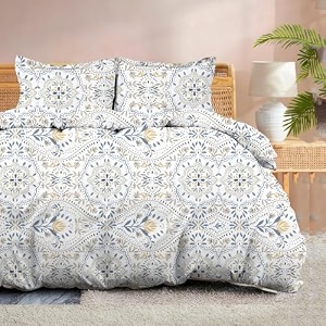 100 microfiber 1 piece duvet cover zipper closure soft amp breathable for comfortable sleep wrinkle free duvetquiltrazaicomforter cover- batik beauty - double