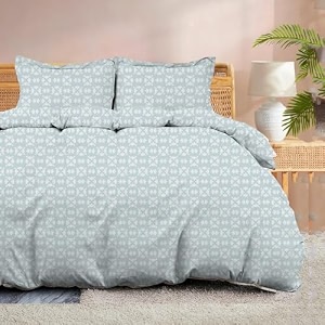 100 microfiber 1 piece duvet cover zipper closure soft amp breathable for comfortable sleep wrinkle free duvetquiltrazaicomforter cover- geometric grace - double