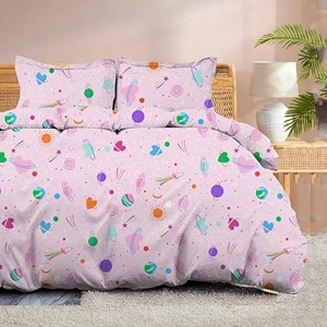 100 microfiber 1 piece duvet cover zipper closure soft amp breathable for comfortable sleep wrinkle free duvetquiltrazaicomforter cover- dreamy galaxies - double