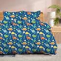 100% Microfiber 1 Piece Duvet Cover Zipper Closure Soft &amp; Breathable for Comfortable Sleep Wrinkle Free Duvet/Quilt/Razai/Comforter Cover- Blue Dinosaur - Single