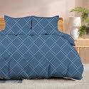 100% Microfiber 1 Piece Duvet Cover Zipper Closure Soft &amp; Breathable for Comfortable Sleep Wrinkle Free Duvet/Quilt/Razai/Comforter Cover- Geometric Chic - Single