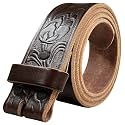 100% One-Piece Full Grain Leather Belt Straps with No Slot Hole/Slot Hole/Heavy-Duty, Multi Options 1-1/2" (38mm) Wide