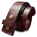 100% One-Piece Full Grain Leather Belt Straps with No Slot Hole/Slot Hole/Heavy-Duty, Multi Options 1-1/2" (38mm) Wide