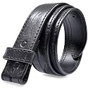 100% One-Piece Full Grain Leather Belt Straps with No Slot Hole/Slot Hole/Heavy-Duty, Multi Options 1-1/2" (38mm) Wide