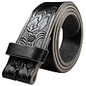 100% One-Piece Full Grain Leather Belt Straps with No Slot Hole/Slot Hole/Heavy-Duty, Multi Options 1-1/2" (38mm) Wide