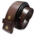 100% One-Piece Full Grain Leather Belt Straps with No Slot Hole/Slot Hole/Heavy-Duty, Multi Options 1-1/2" (38mm) Wide