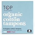 100% Organic Super Tampons | 100% Pure Cotton with Plant Based Applicator by TOP the organic project. (Unscented, Dye & Chemical Free. Safe, Thin & Superior Protection), 14 Count