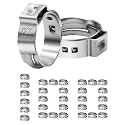 100 Pack 3/4 Inch PEX Cinch Clamps, Stainless Steel Single Ear Hose Clamps
