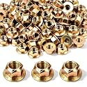 100 Pack 3/8"-16 Grade 8 Hex Flange Lock Nuts, Flange