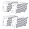 (100 Pack) BESTTEN USWP6 Matte Snow White Decorator Screwless Wall Plate, 1-Gang Decor Switch Plate, Decorative Outlet Cover, for Dimmer, USB, GFCI, Receptacle, Light Switch