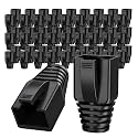 100-Pack Cat6 Cat7 Cat8 RJ45 Strain Relief Boots Black