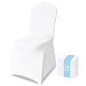 10 Pack Chair Covers for Dining Chairs, Polyester Spandex Chair Cover Stretch Slipcovers for Banquet, Wedding, Party, Dining, Holidays, White
