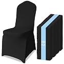100 Pack Chair Covers for Dining Chairs, Polyester Spandex Chair Cover Stretch Slipcovers for Banquet, Wedding, Party, Dining, Holidays, Black