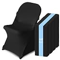 100 Pack Chair Covers for Folding Chairs, Polyester Spandex Chair Cover Stretch Slipcovers for Banquet, Wedding, Party, Folding, Holidays, Black