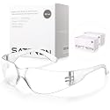 100 Pack of Clear Safety Glasses, Scratch & Impact Resistant ANSI Z87.1 Protective Eyewear, Ploycarbonate Lenses or Women Men Safety Sunglasses for Construction, Outdoor Work & Shooting Ideal for Lab