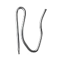 100 Pack Curtain Hooks, Offset Pin-On Drapery Decorative Hooks (Silver)