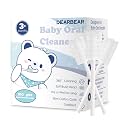 [100-Pack] Dear Bear Baby Tongue Cleaner Upgrade Gum Cleaner with Paper Handle for Babies and Infants Ages 0-6&6-12 Month Baby Toothbrush