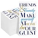 100 Pack Friends & Family Guest Towels Disposable 2-ply Hand Towels Dinners Hand Napkins Soft Paper Napkins Absorbent Party Towels for Home Kitchen Bathroom Wedding Shower Parties Supplies 8" x 4"