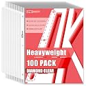 100 Pack Heavy Duty Sheet Protectors, Top Loading for 3-Hole Page