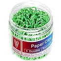 100 Pack Large Green Coated Paper Clips 2 Inch with Storage Box