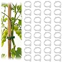 100 Pack Plant Support Clips, Reusable Plastic Garden Clips for Climbing Plants, Tomatoes, Vines, Vegetables, Secure Stems to Trellises, Stakes and Cages (White, 200pcs)