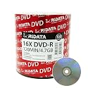 100 Pack Ridata DVD-R 16X 4.7GB 120 Min Silver Logo Blank Recordable Disc