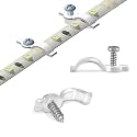100 Pack Strip Light Mounting Brackets,Fixing Clips,One-Side Fixing,100 Screws Included (For 8mm Wide Waterproof Strip Lights)