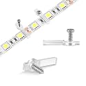 GRIVER 100 Pack Strip Light Mounting Brackets,Fixing Clips,One-Side Fixing,100 Screws Included (for 10mm Wide Non-Waterproof Strip Lights)