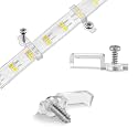 100 Pack Strip Light Mounting Brackets,Fixing Clips,One-Side Fixing,100 Screws Included (For 10mm Wide IP68 Silicone Cover Strips)