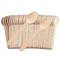100 Pack Wooden Spoons for Eating, 6.3 Inch Disposable Wood Spoons