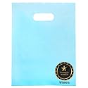 100 Pastel Blue Plastic Bags With Handles