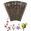 100 PCS FIVEIZERO 18 Gauge Brown Floral Wire Stems for Artificial Flower Making,Florist Wire,Flower Wires for Crafts,Alambre para Flores for Wreaths, Flower Arrangements and DIY Projects