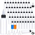 100 Pcs 2 oz Mini Plastic Squeeze Bottles Bulk,Black Cap
