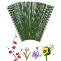 100 PCS 26 Gauge Green Floral Wire Stems for Artificial Flower Making,Flexible Paddle Wires for Crafts Festival Flowers,Garland and Floral Arrangements,Florist Wire,Flower Wires for Crafts