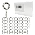 100 PCS 304 Stainless Steel Screw Eyes Hooks, 0.67 Inch Eyes Screw Hooks, Rust-Resistant Self Tapping Eyelet Bolts for Wood, Indoor & Outdoor for Hanging Artwork