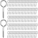 100 Pcs 304 Stainless Steel Screw Eye Hooks, M5-2.6 Inch