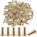 100 Pcs 5/16-18 Rivet Nuts, Multi Grip Threaded Insert Nut Kit, Zinc Plated Steel Flat Head Nutserts for Sheet Metal, Automotive, DIY Repair