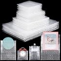100 Pcs 5 Sizes Bubble Pouches Bags Foam Packing, Multi Size, Clear