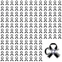 100 Pcs Black Ribbon Fidget Spinners Bulk Melanoma Skin Cancer Awareness