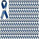 100 Pcs Blue Funeral Ribbon Pins, Memorial Ribbons for Funeral with Dove
