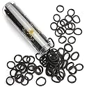 100 pcs No Break Hair Ties fitting Kit, and limited-time Starter Kit | Gentle for any hair type with no slipping or snagging Color mixing(Black)