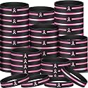 100 Pcs Breast Cancer Awareness Bracelet Pink Ribbon Rubber Wristbands