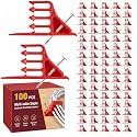 100 Pcs Cable Stacker Wire Staples, Plastic Clips with Nail, Red