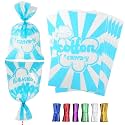 25 Pcs Cotton Candy Bags with 50 Twist Ties, 11.5" x 18.5" Large Clear Cotton Candy Bags, Bulk Carnivals Candy Supplies for Carnivals,Circus,Candy Sticks,Concession Stands &amp; Birthday Events