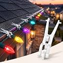 100 Pcs Christmas Light Clips for Gutters with Guards Outdoor Light Hooks