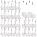 100 Pcs Cube Base Memo Clip Holder with Alligator Clip, White