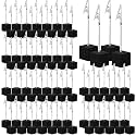 100 Pcs Cube Base Memo Clip Holder with Alligator Clip, Black