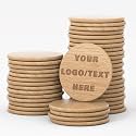 100 Pcs Custom Round Wooden Tokens,1.5-Inch,Wooden Coins for Personalized Logo Text Images,Drink Tokens,Crafts Small Discs Decorations Labels, Laser Engraving